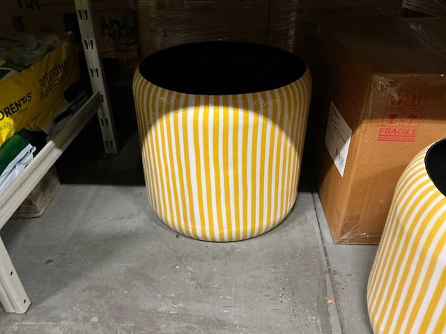 Partij pot victoria s/3 metal h36/h31/h26cm yellow (4x) - afbeelding 3 van  6