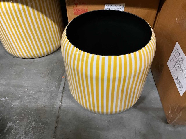 Partij pot victoria s/3 metal h36/h31/h26cm yellow (4x) - afbeelding 4 van  6