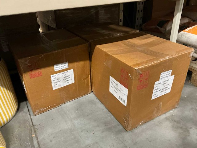 Partij pot victoria s/3 metal h36/h31/h26cm yellow (4x) - afbeelding 5 van  6