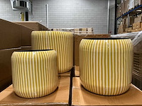 Partij pot victoria set van 3 h36/h31/h26cm yellow (27x)