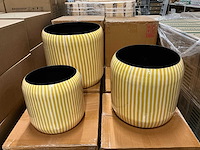 Partij pot victoria set van 3 h36/h31/h26cm yellow (27x) - afbeelding 2 van  4