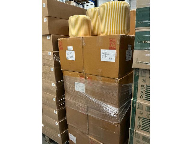 Partij pot victoria set van 3 h36/h31/h26cm yellow (27x) - afbeelding 3 van  4