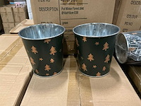 Partij pot winter forest zinc ø10xh10cm green (2160x) - afbeelding 1 van  5