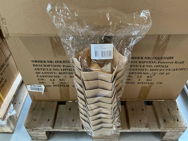 Partij potcovers kraft 16/16x7.5/7.5x8.5cm (880x) - afbeelding 5 van  6