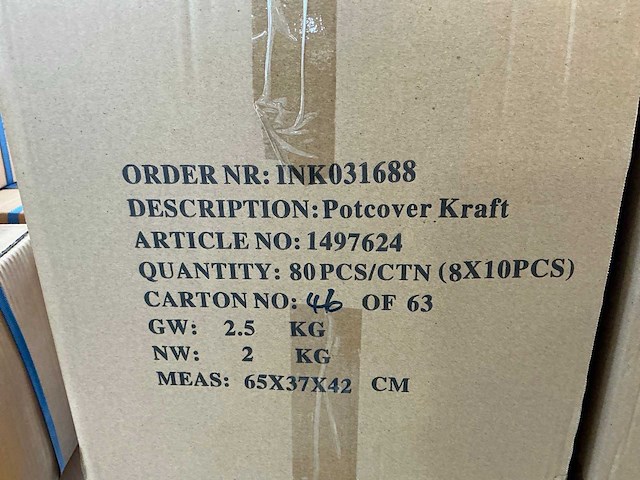 Partij potcovers kraft 16/16x7.5/7.5x8.5cm (960x) - afbeelding 6 van  6