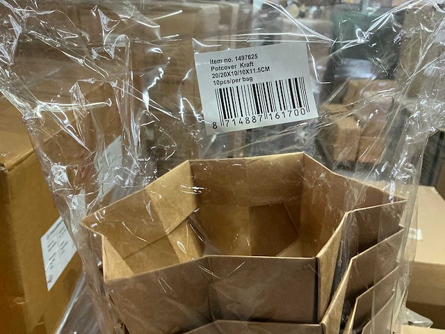 Partij potcovers kraft 20/20x10/10x11,5cm (480x) - afbeelding 4 van  6