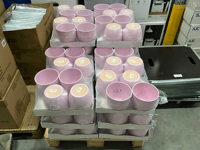 Partij potten basel hellrosa matt h15,5xø16cm (112x) - afbeelding 1 van  1