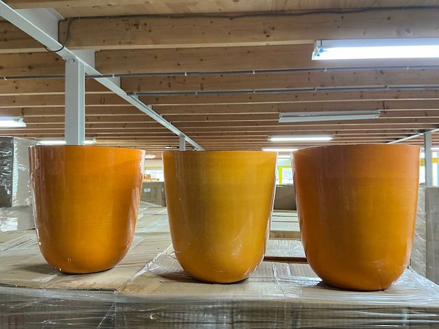 Partij potten bo metal 19cm orange planter kirk (324x) - afbeelding 1 van  1