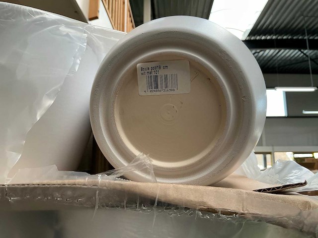 Partij potten boule 19cm wit-mat (240x) - afbeelding 2 van  5