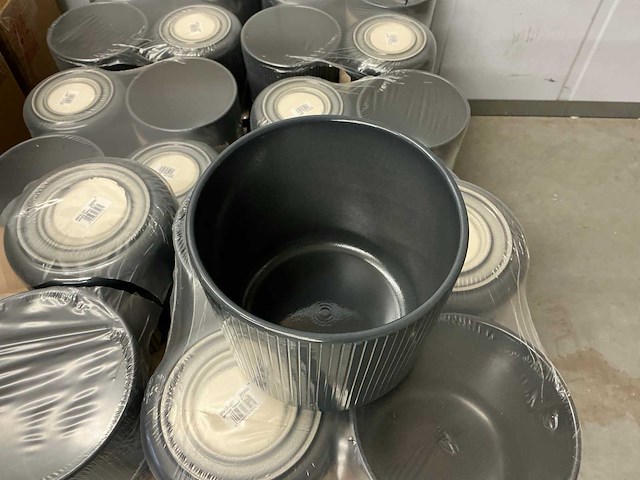 Partij potten granit lasur 277 h17,5xø19,5cm - afbeelding 2 van  4