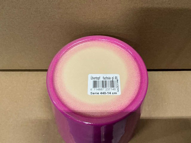 Partij potten lisa konisch glimmend fuchsia h13xd14cm (288x) - afbeelding 2 van  3