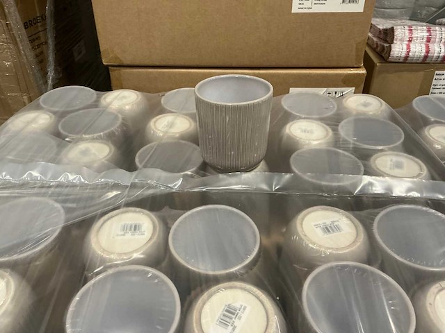 Partij potten orchidee ribbel d.10,5/h.11cm grijs (480x) - afbeelding 1 van  5