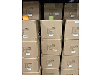 Partij potten ribbed d11,5/h8,5cm green es99/tray dolomite (504x) - afbeelding 2 van  7