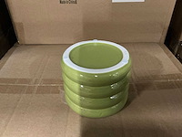 Partij potten ribbed d11,5/h8,5cm green es99/tray dolomite (900x) - afbeelding 3 van  7