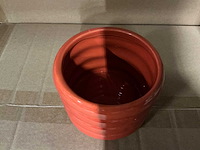 Partij potten ribbed d11,5/h8,5cm orange es99/tray dolomite (504x) - afbeelding 4 van  7