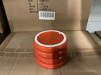 Partij potten ribbed d11,5/h8,5cm orange es99/tray dolomite (504x) - afbeelding 5 van  7