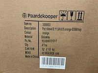 Partij potten ribbed d11,5/h8,5cm orange es99/tray dolomite (504x) - afbeelding 7 van  7
