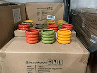 Partij potten ribbed d7,8/h6,5cm green/orange/yellow dolomite (468x) - afbeelding 3 van  6