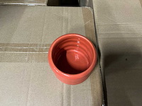 Partij potten ribbed d7,8/h6,5cm orange dolomite (1080x) - afbeelding 3 van  6