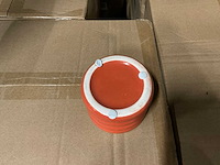 Partij potten ribbed d7,8/h6,5cm orange es5.512/tray dolomite (864x) - afbeelding 4 van  6