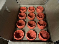 Partij potten ribbed d7,8/h6,5cm orange es5.512/tray dolomite (864x) - afbeelding 5 van  6