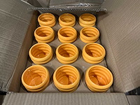 Partij potten ribbed d7,8/h6,5cm yellow es5.512/tray dolomite (864x) - afbeelding 6 van  7