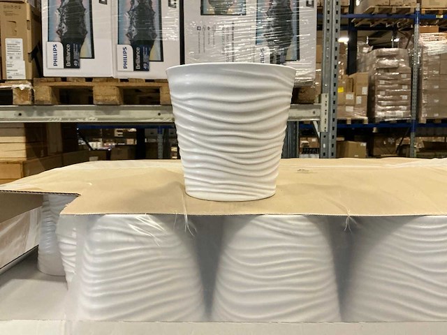 Partij potten sonora d19/h18cm mat wit (280x) - afbeelding 1 van  4