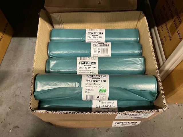 Partij powersterko 70x110cm t70 afvalzakken blauw (36x) - afbeelding 1 van  4