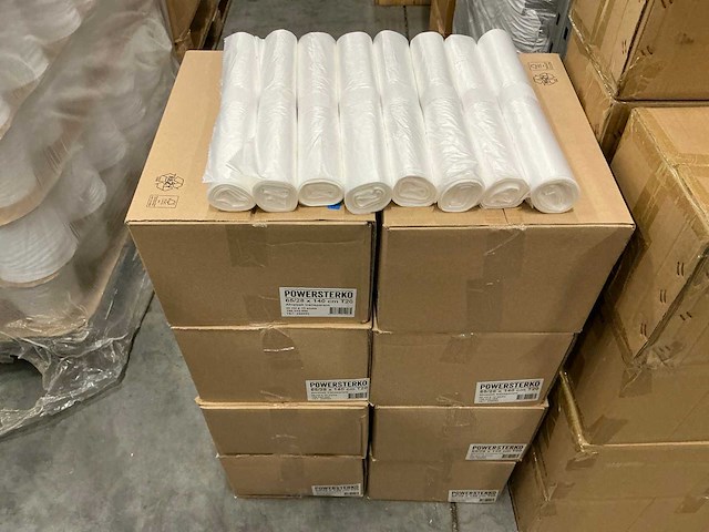 Partij powersterko afvalzakken transparant 65/28x140cm t20 (160x) - afbeelding 1 van  3