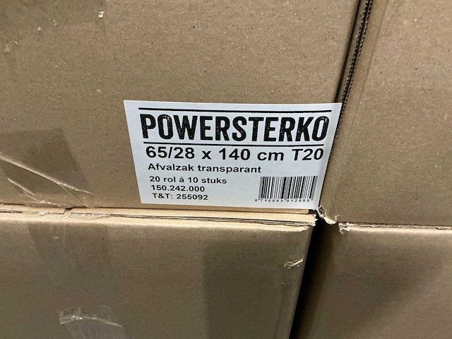 Partij powersterko afvalzakken transparant 65/28x140cm t20 (160x) - afbeelding 3 van  3