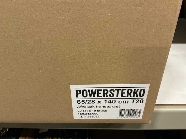 Partij powersterko afvalzakken transparant 65/28x140cm t20 (160x) - afbeelding 4 van  4