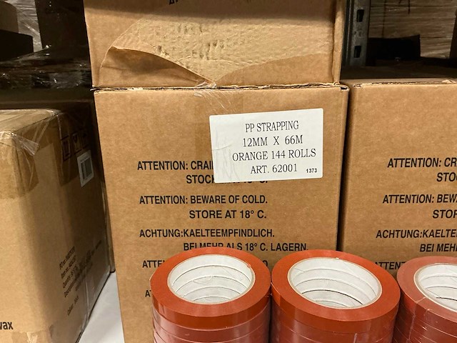 Partij pp strapping 12mm x 66m orange (478x) - afbeelding 3 van  3