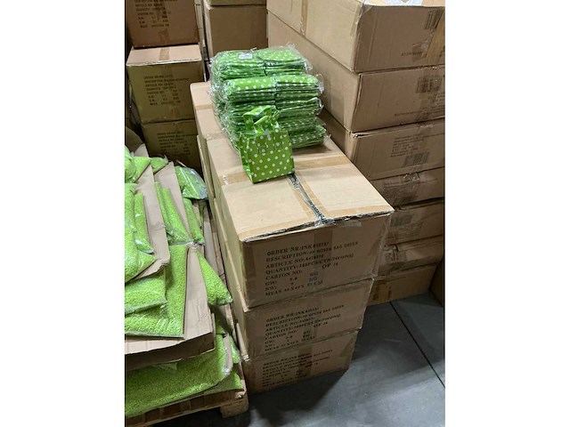 Partij pp woven bags green 13x13x11,5cm (1530x) - afbeelding 2 van  6