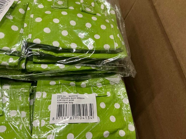 Partij pp woven bags green 13x13x11,5cm (1530x) - afbeelding 5 van  6