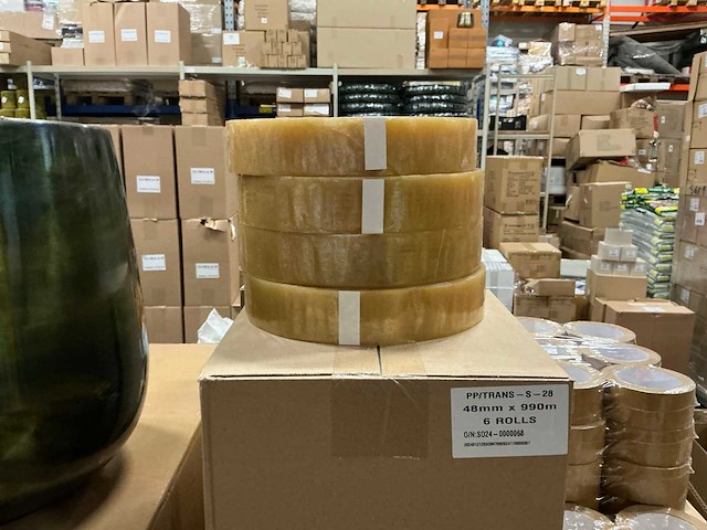 Partij pp/trans 48mmx990m rollen tape (88x) - afbeelding 1 van  3