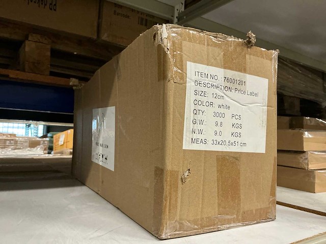 Partij price labels 12cm white (2800x) - afbeelding 2 van  2