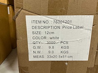 Partij price labels 12cm white (6000x) - afbeelding 4 van  4