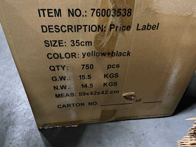 Partij price labels 35cm yellow+black (750x) - afbeelding 3 van  4