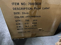 Partij price labels 35cm yellow+black (750x) - afbeelding 3 van  4
