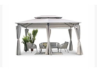 Partij prieel vernazza + ledverlichting + schaduwdoeken grijs 300x400x265cm (12x) - afbeelding 2 van  11