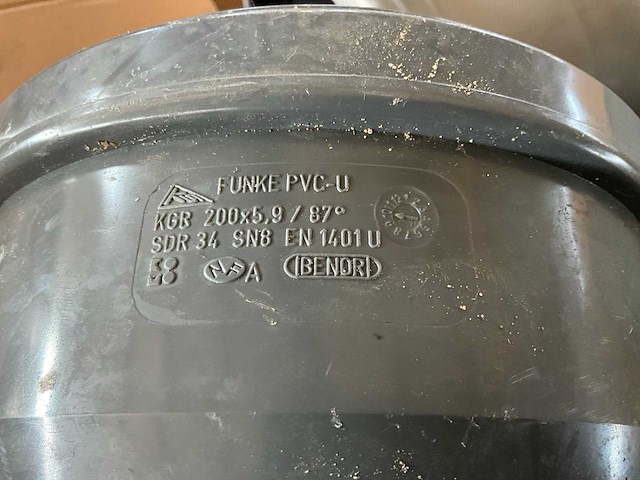 Partij pvc bocht 200mm 87° - afbeelding 5 van  8