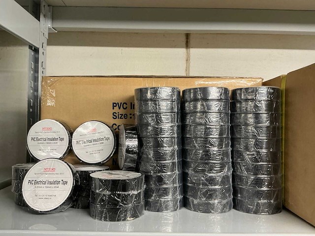Partij pvc electrical insulation tape 0.2mm x 19mm x 20m black (3500x) - afbeelding 1 van  4