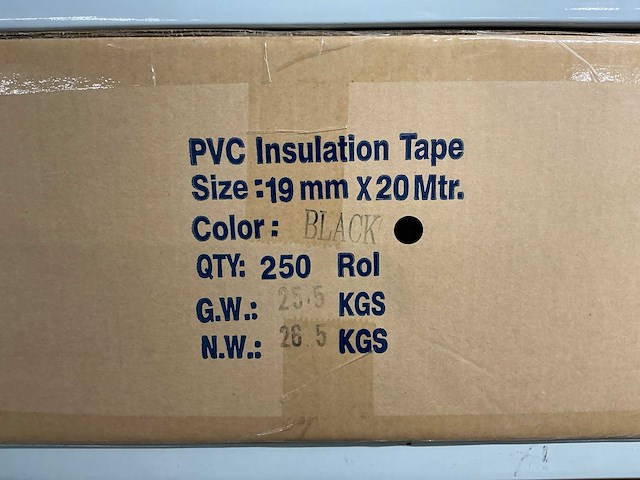 Partij pvc electrical insulation tape 0.2mm x 19mm x 20m black (3500x) - afbeelding 4 van  4