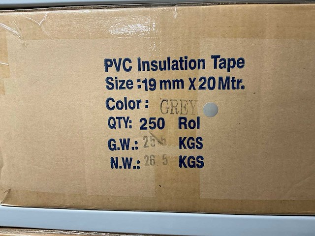 Partij pvc electrical insulation tape 0.2mm x 19mm x 20m grey (3500x) - afbeelding 4 van  4