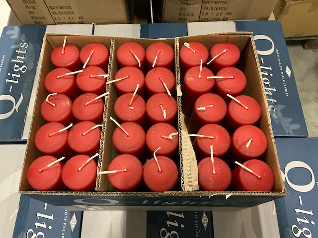Partij q-lights pillar candles 50x100mm robijn (1140x) - afbeelding 2 van  4