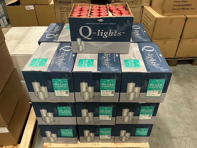 Partij q-lights pillar candles 50x100mm robijn (1140x) - afbeelding 3 van  4