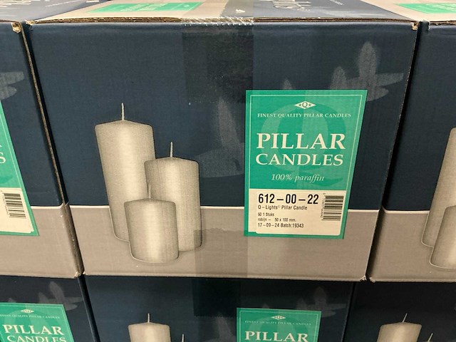 Partij q-lights pillar candles 50x100mm robijn (1140x) - afbeelding 4 van  4