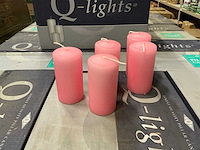 Partij q-lights pillar candles licht rose 50x100mm (2460x) - afbeelding 1 van  2