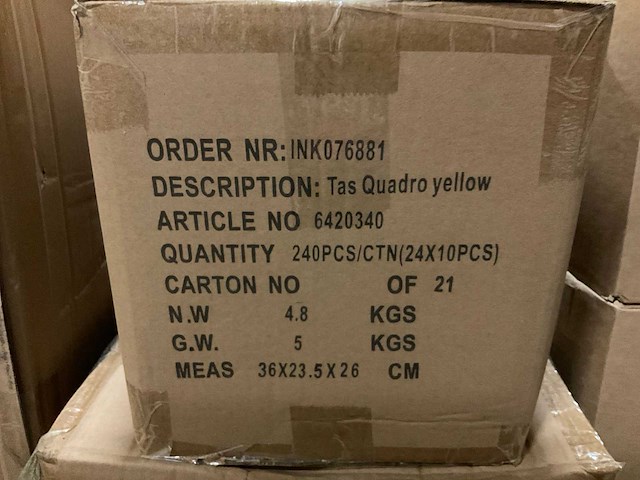 Partij quadro yellow 10,5x10,5x10,5cm (2120x) - afbeelding 5 van  5