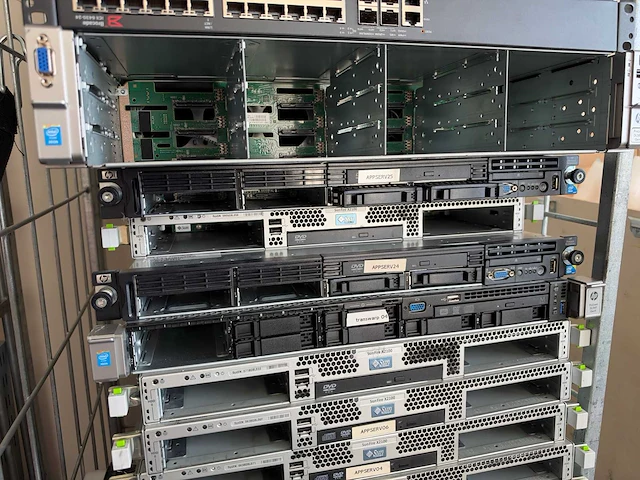 Partij rackservers / netwerkapparatuur / inhoud ruimte - afbeelding 3 van  25
